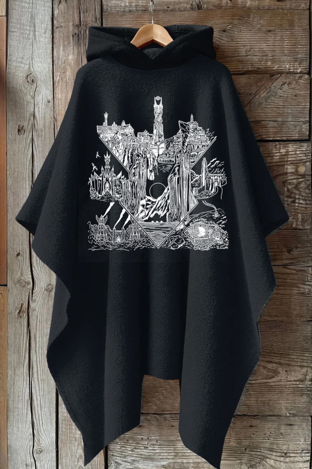 LOTR Middle Earth Inspired Hooded Warm Shawl Cape