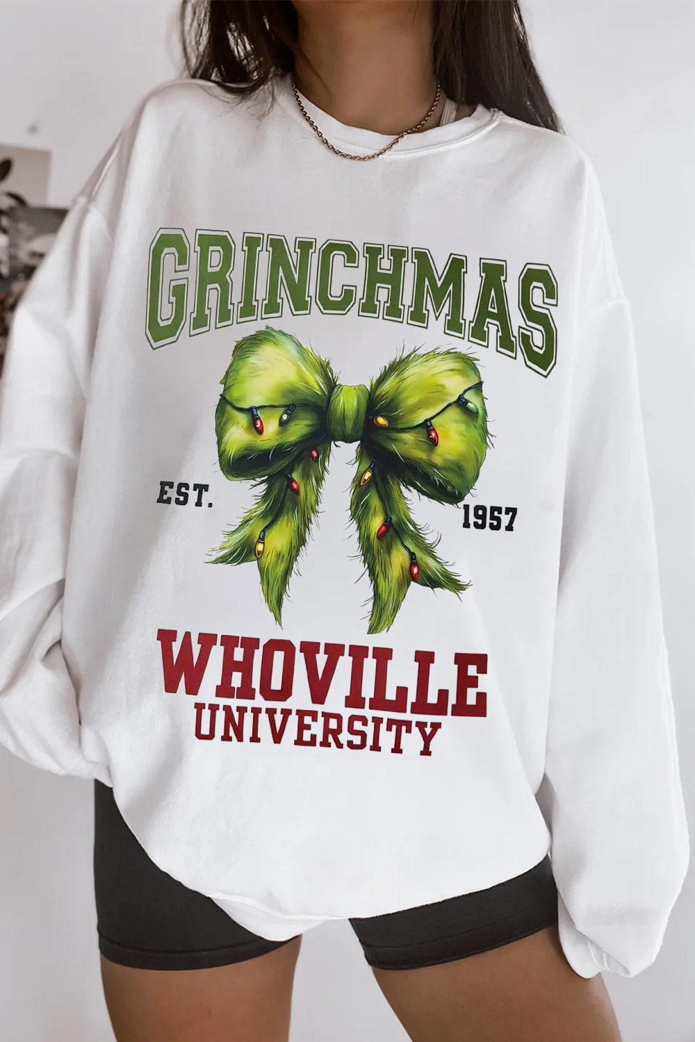 Christmas Bow Crewneck Sweatshirt