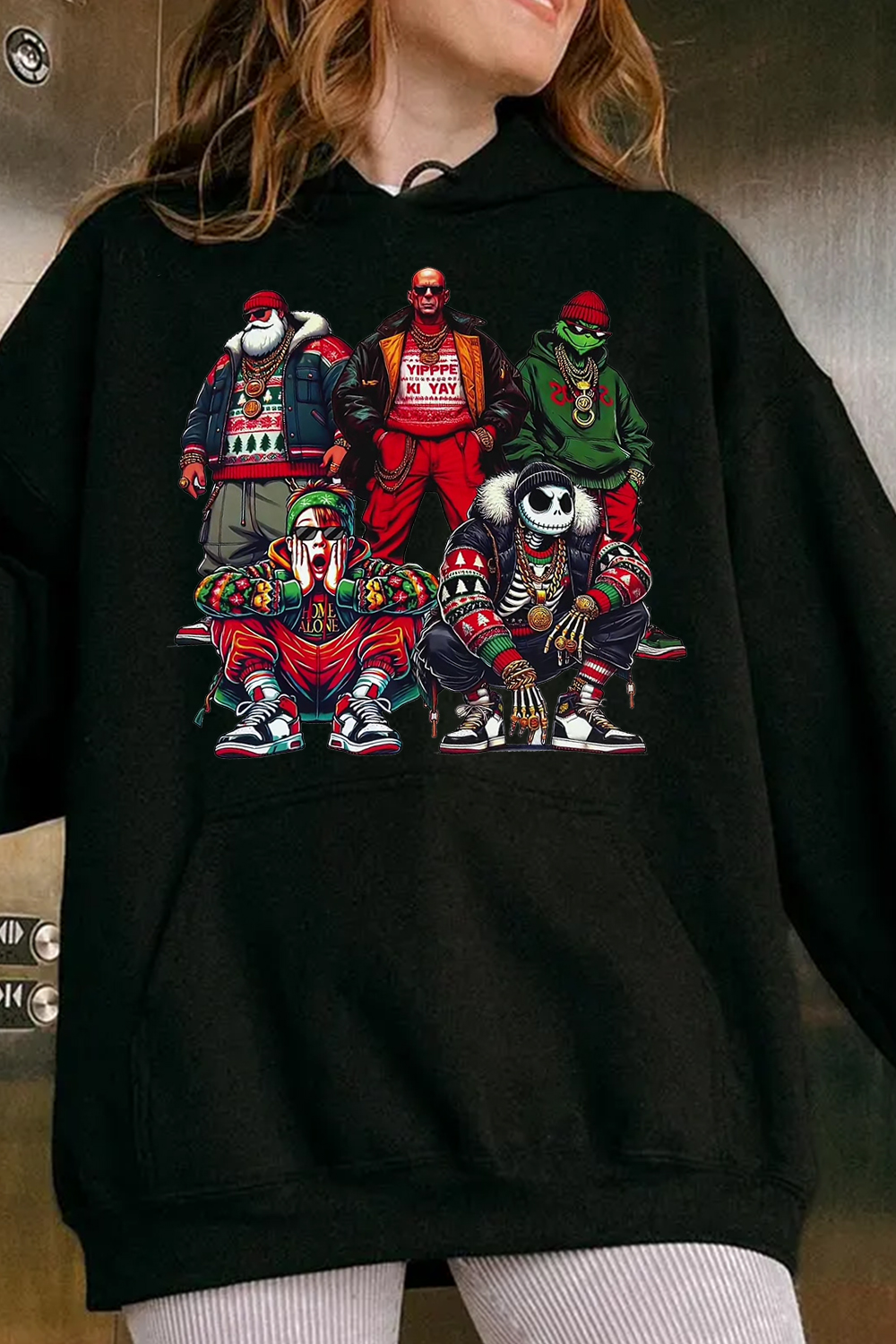 Women's Santa Monster Long Sleeve Hoodie