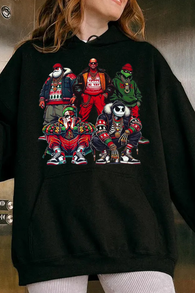 Women's Santa Monster Long Sleeve Hoodie