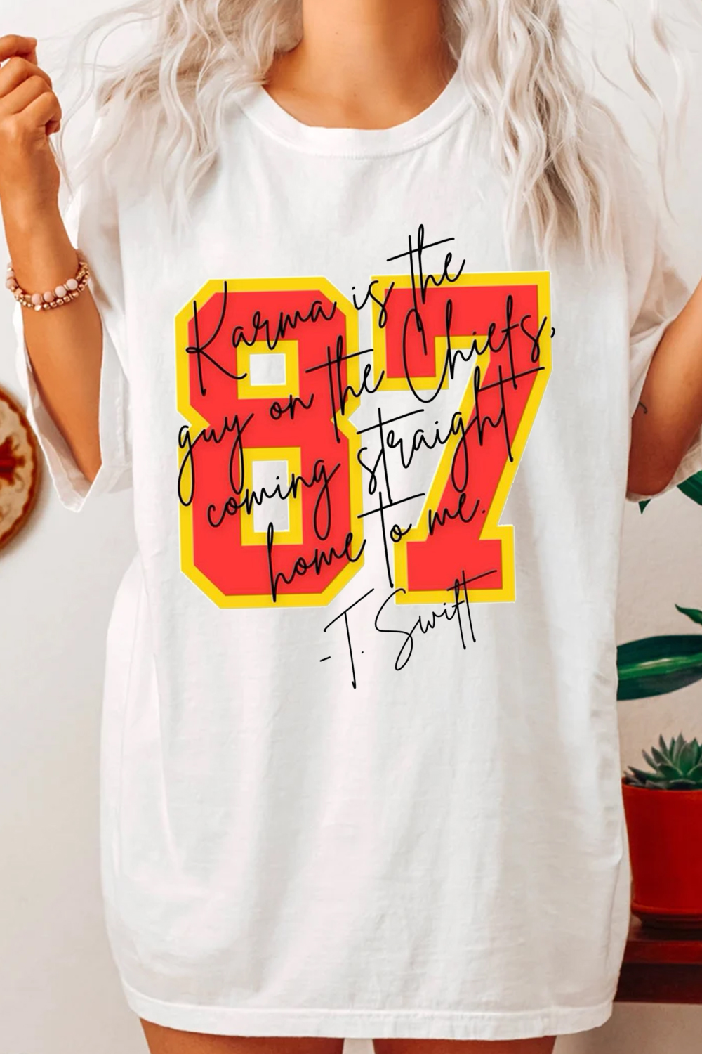 87 Printed Loose Round Neck Short Sleeve T-Shirt