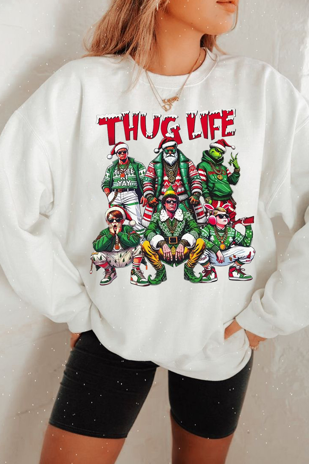 Women's Christmas Cartoon Round Neck Sweater