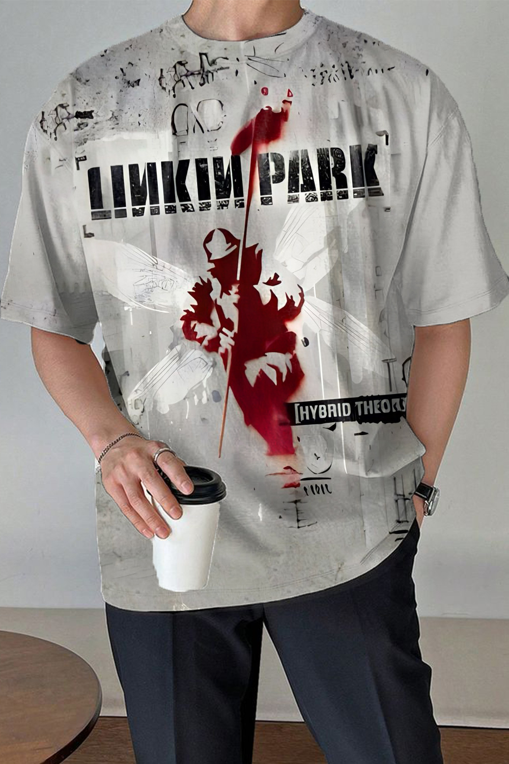 LP print crew neck T-shirt