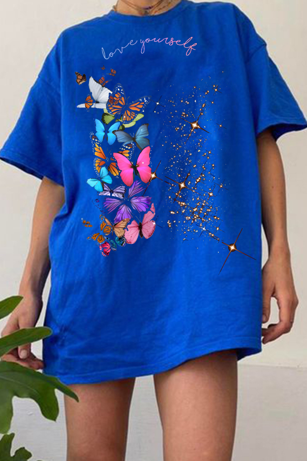 BTS Butterfly Print T-Shirt
