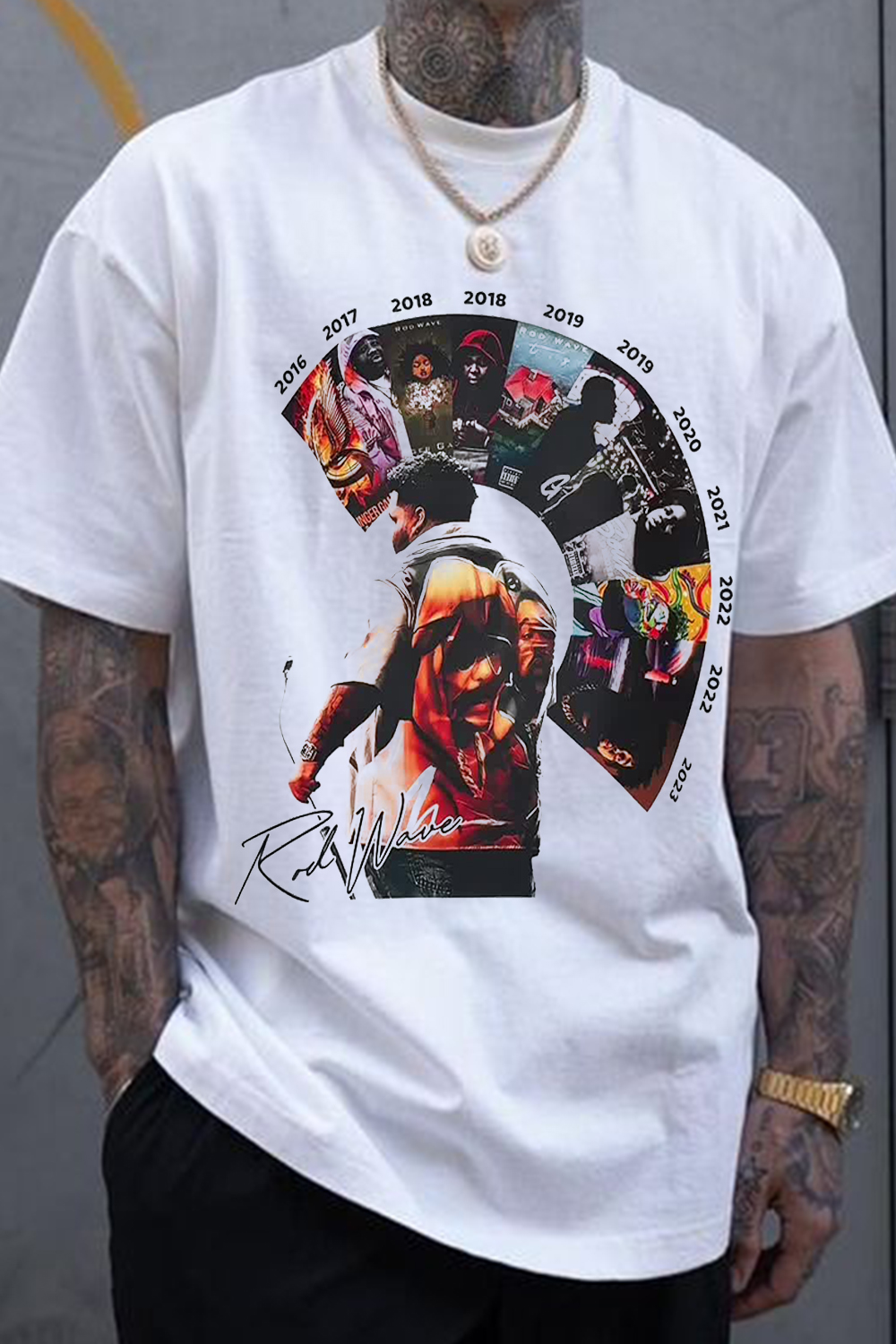 Rod Wave Personalized Casual Print Round Neck Short-Sleeved T-Shirt