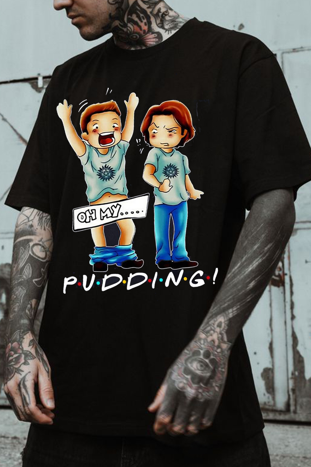 Pudding Dean & Sam print T-shirt