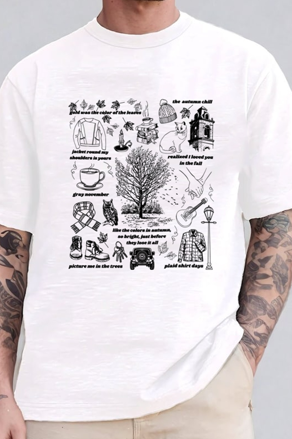 Poster Text Casual Short-Sleeved T-Shirt