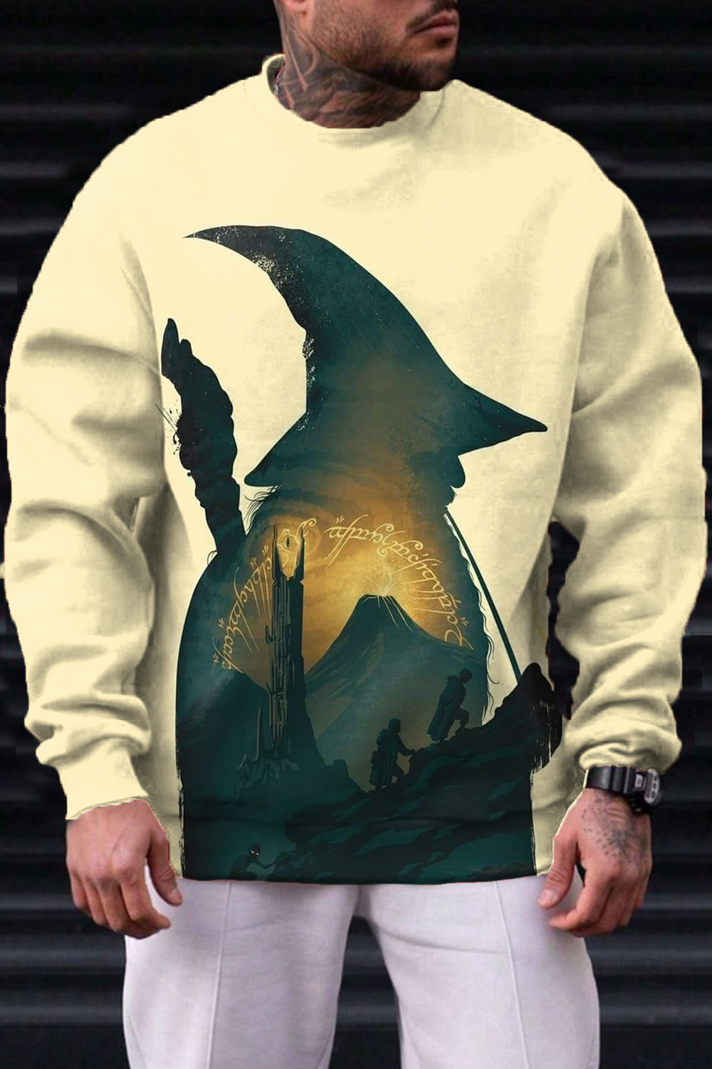 The Lord of the Rings Simple Cartoon Round Neck Loose Long Sleeve Sweater