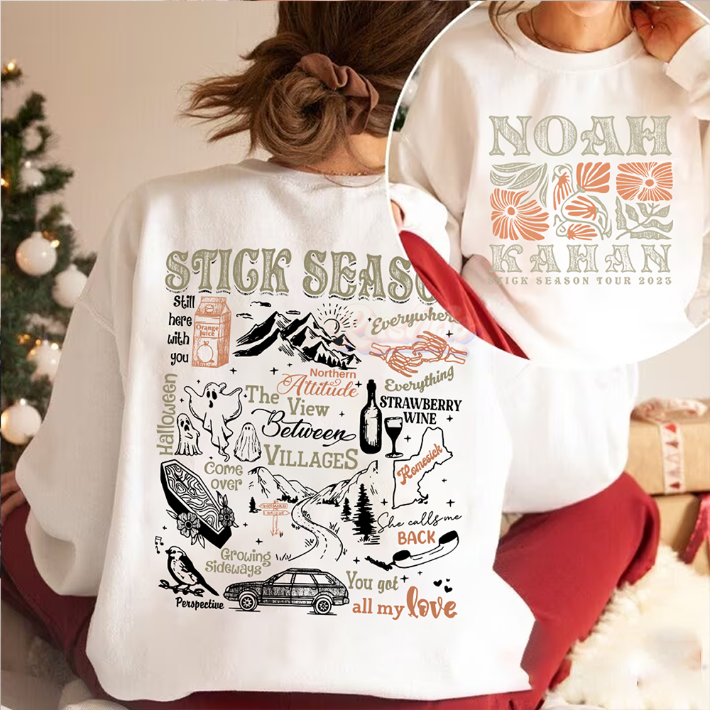 Stick Season Orange Noah Kahan 2 Side Sweatshirt
