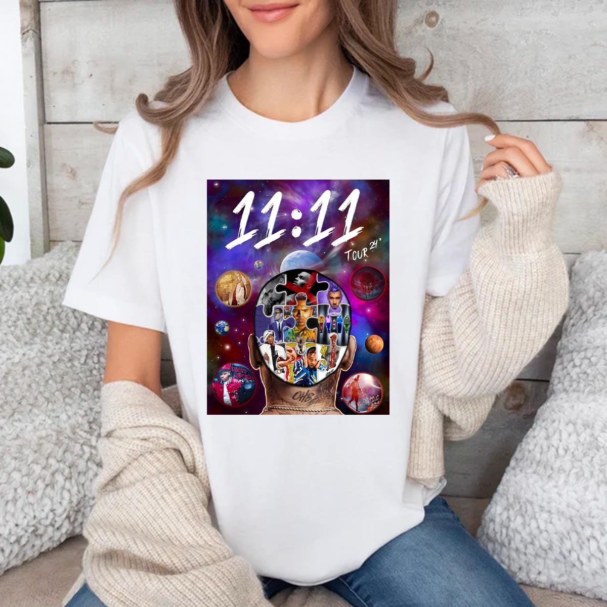 Chris Brown Albums Head Unisex T-shirt