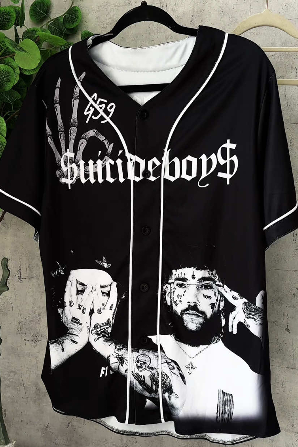 G59 colorblock print baseball short sleeve top