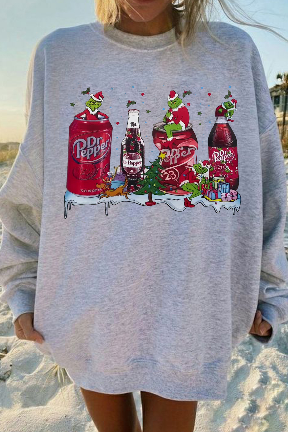 Christmas Coke Can Casual Crewneck Sweatshirt