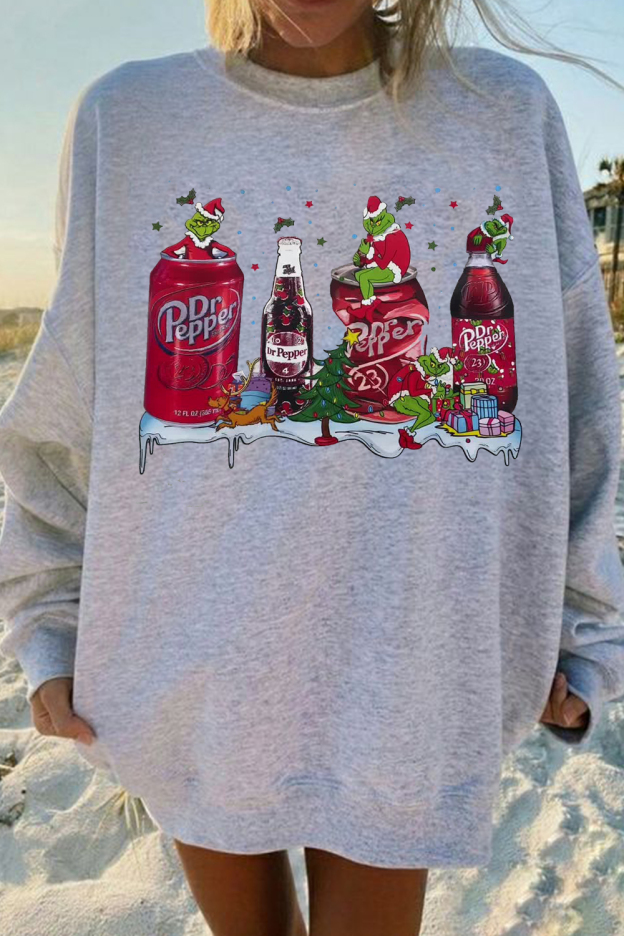 Christmas Coke Can Casual Crewneck Sweatshirt