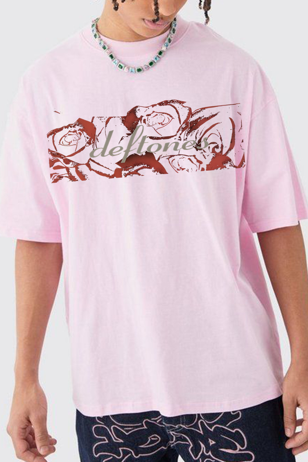 Deftones Rose Print Short-Sleeved T-shirt