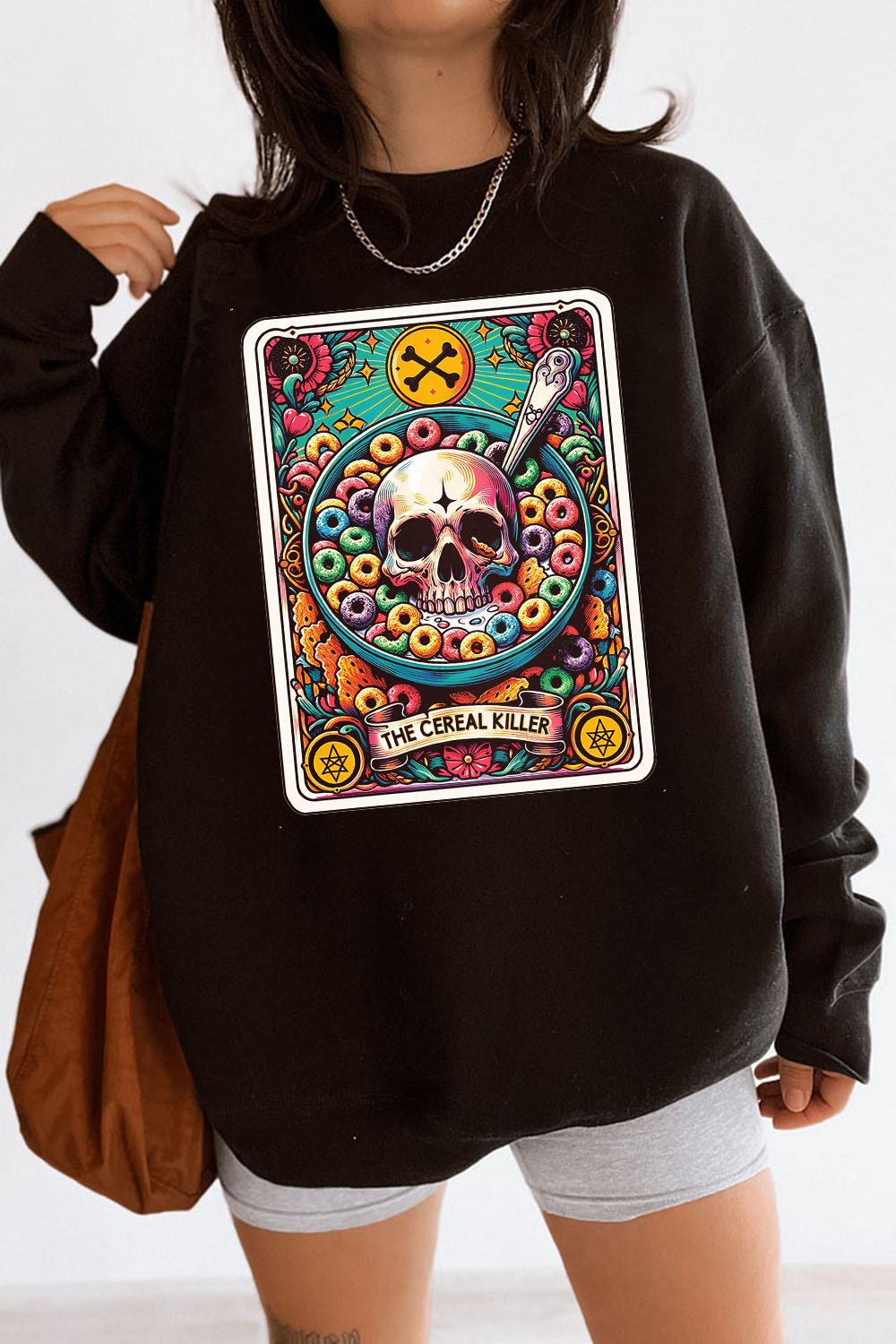 Cereal Killer Tarot Front Print Sweatshirt