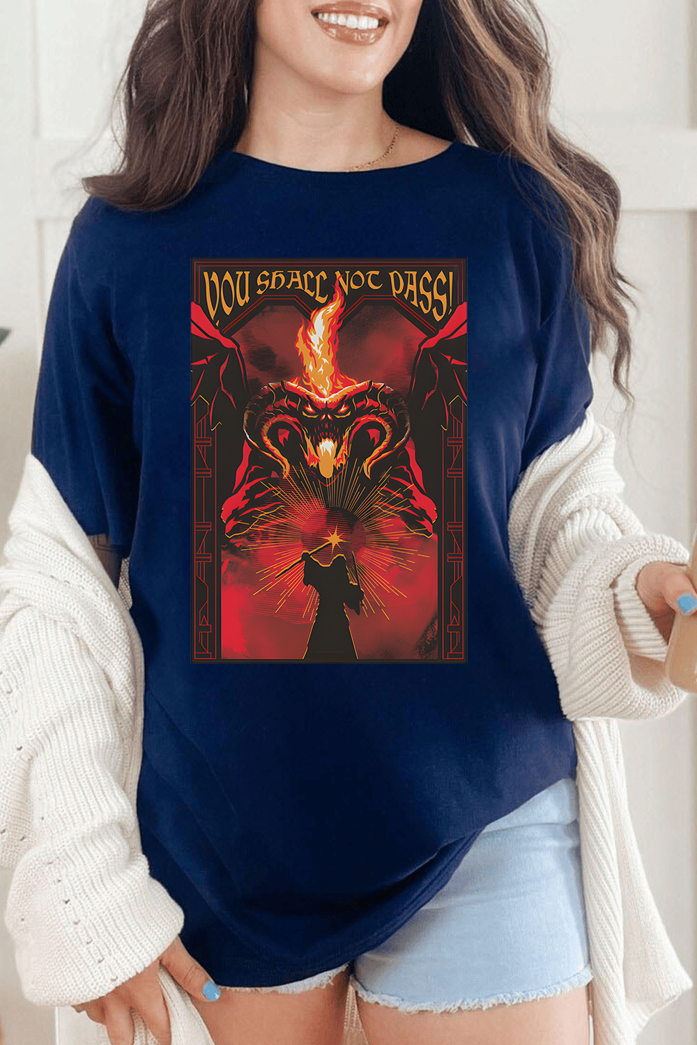 Fire and shadow clash LOTR Tee For Women