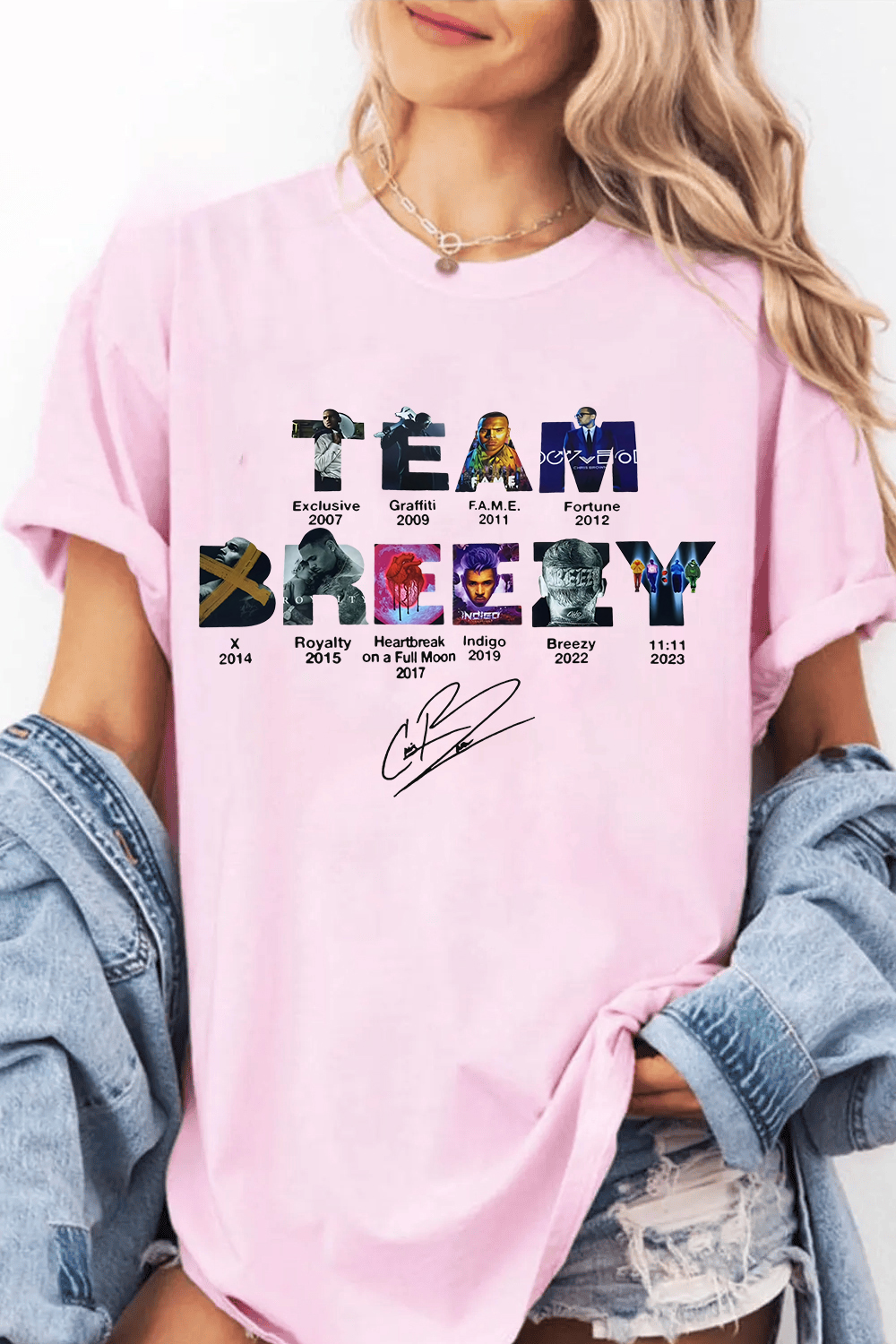 Team Breezy Chris Brown Album Tee For Women