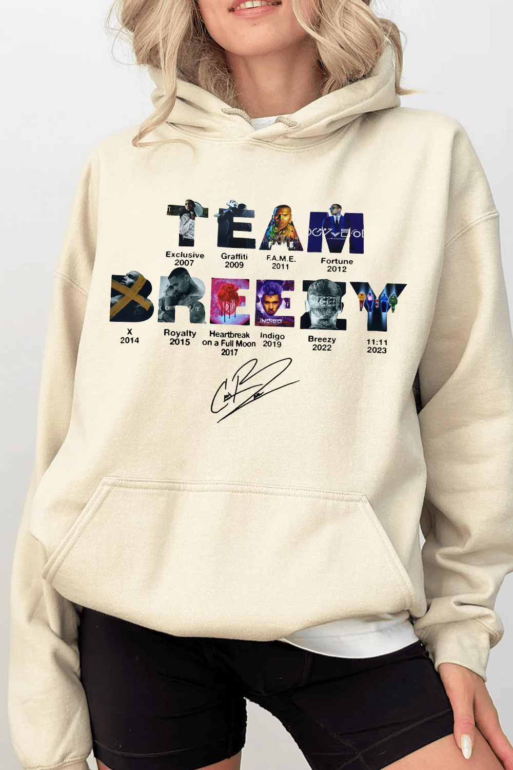 Team Breezy Chris Brown Album Hoodie For Women