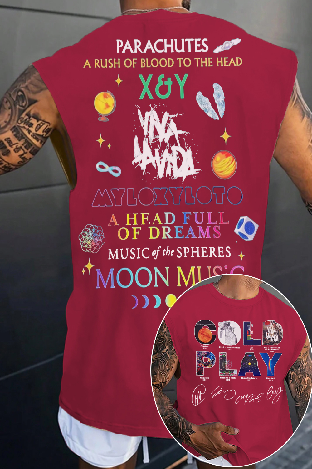 Coldplay shirt Both Side Vest