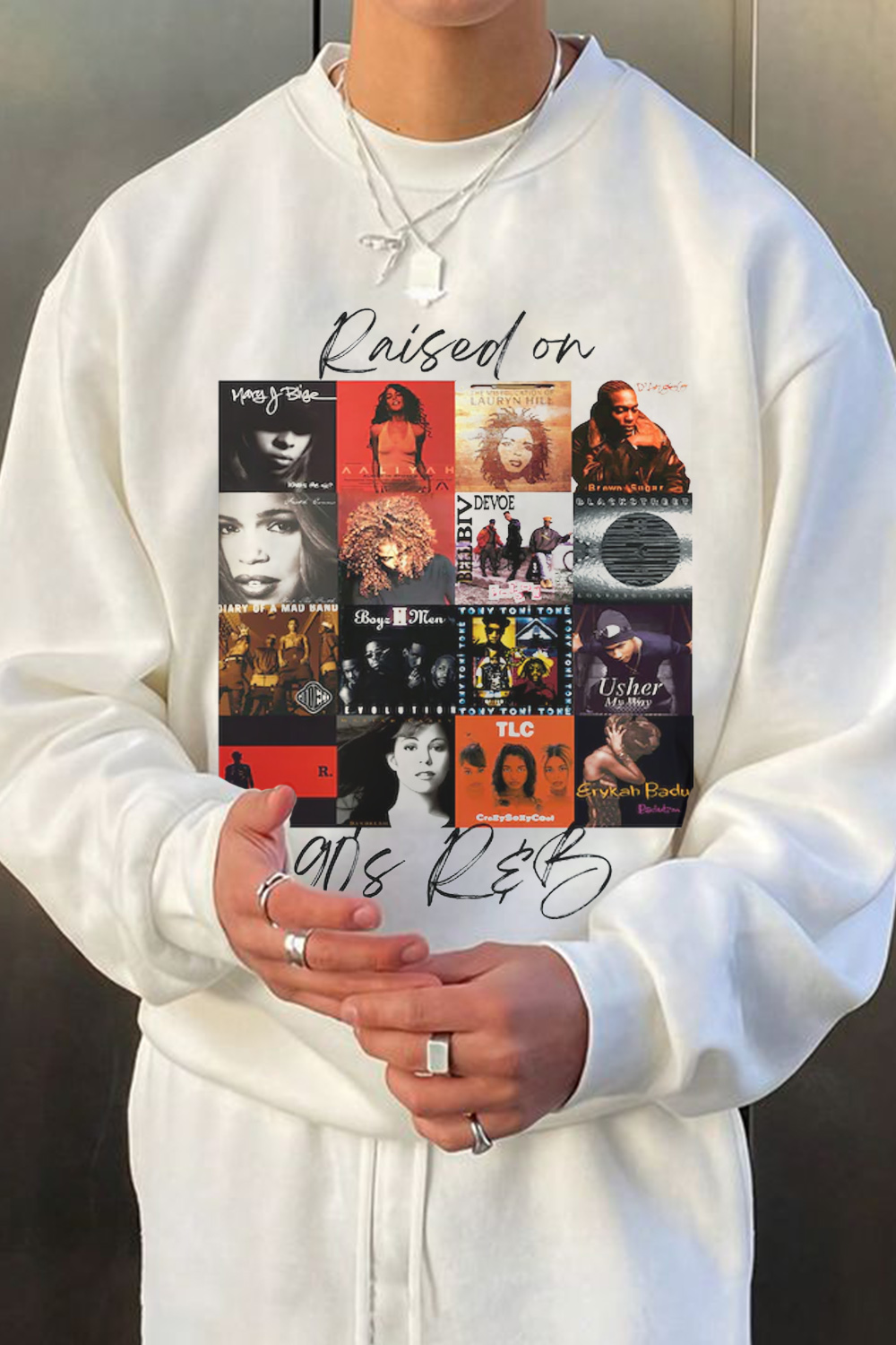 90's Music Print Sweatshirt