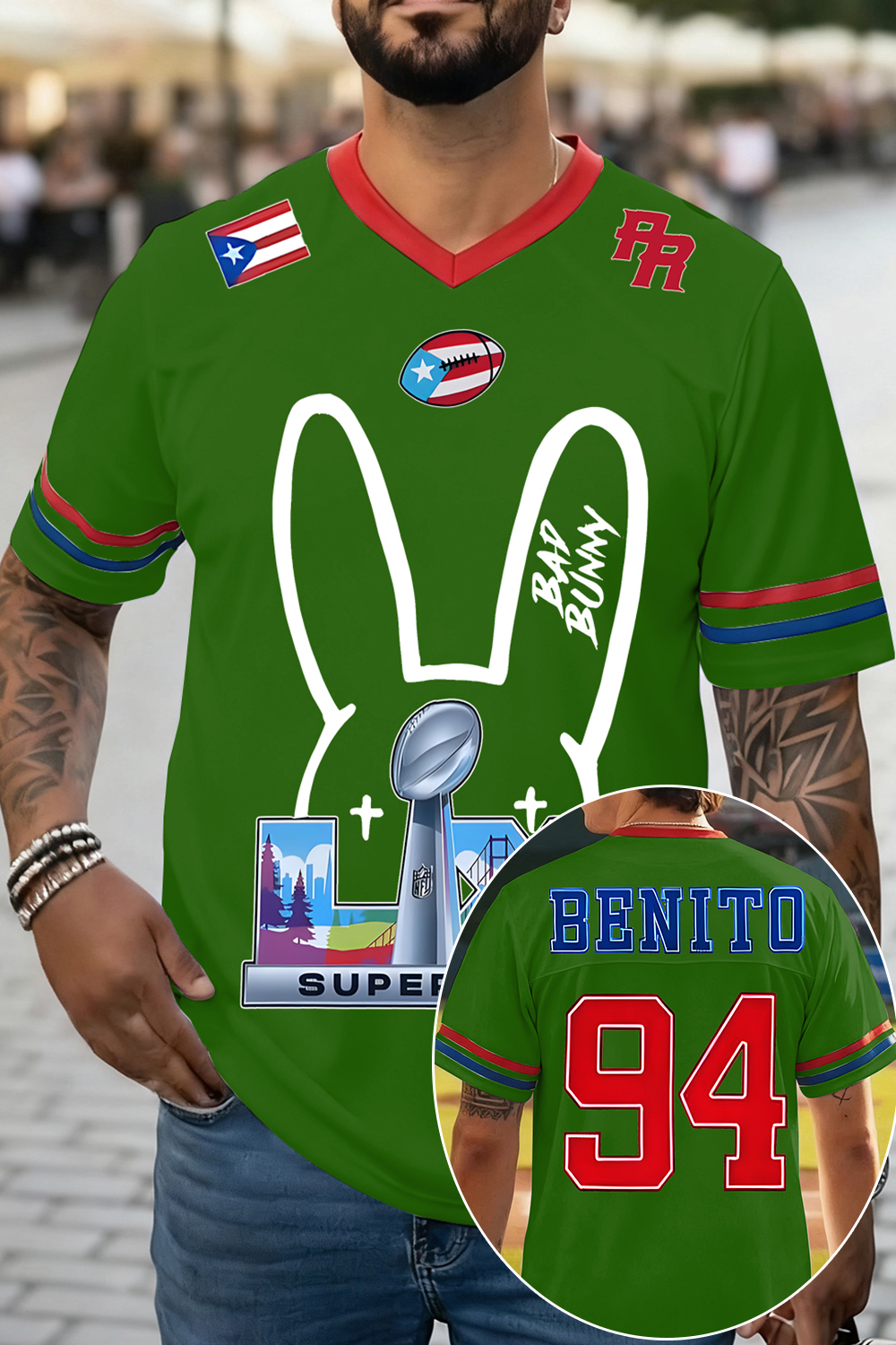 Bunny Ears Bad Bunny? Benito Football Jersey
