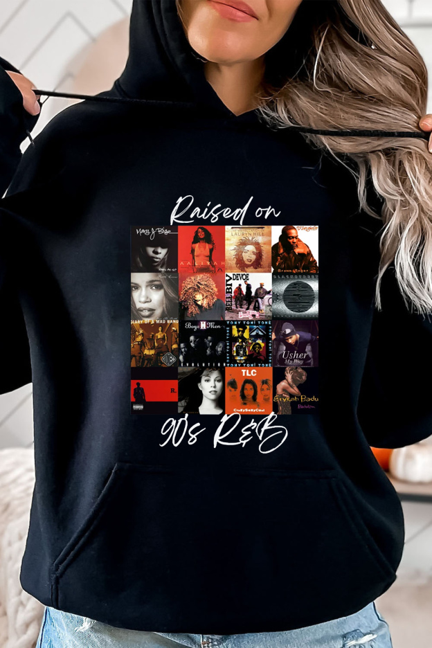 90'S Music Print Hoodie