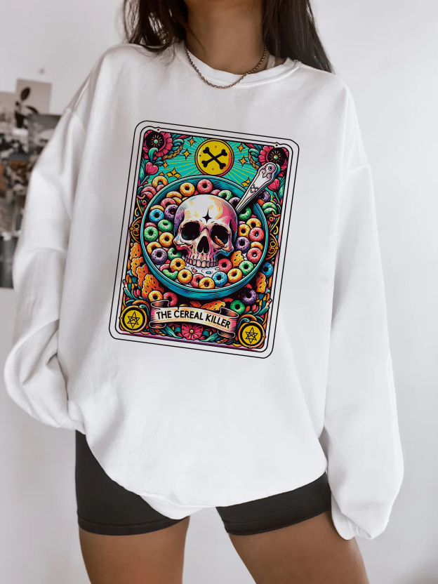 Cereal Killer Tarot Front Print Sweatshirt