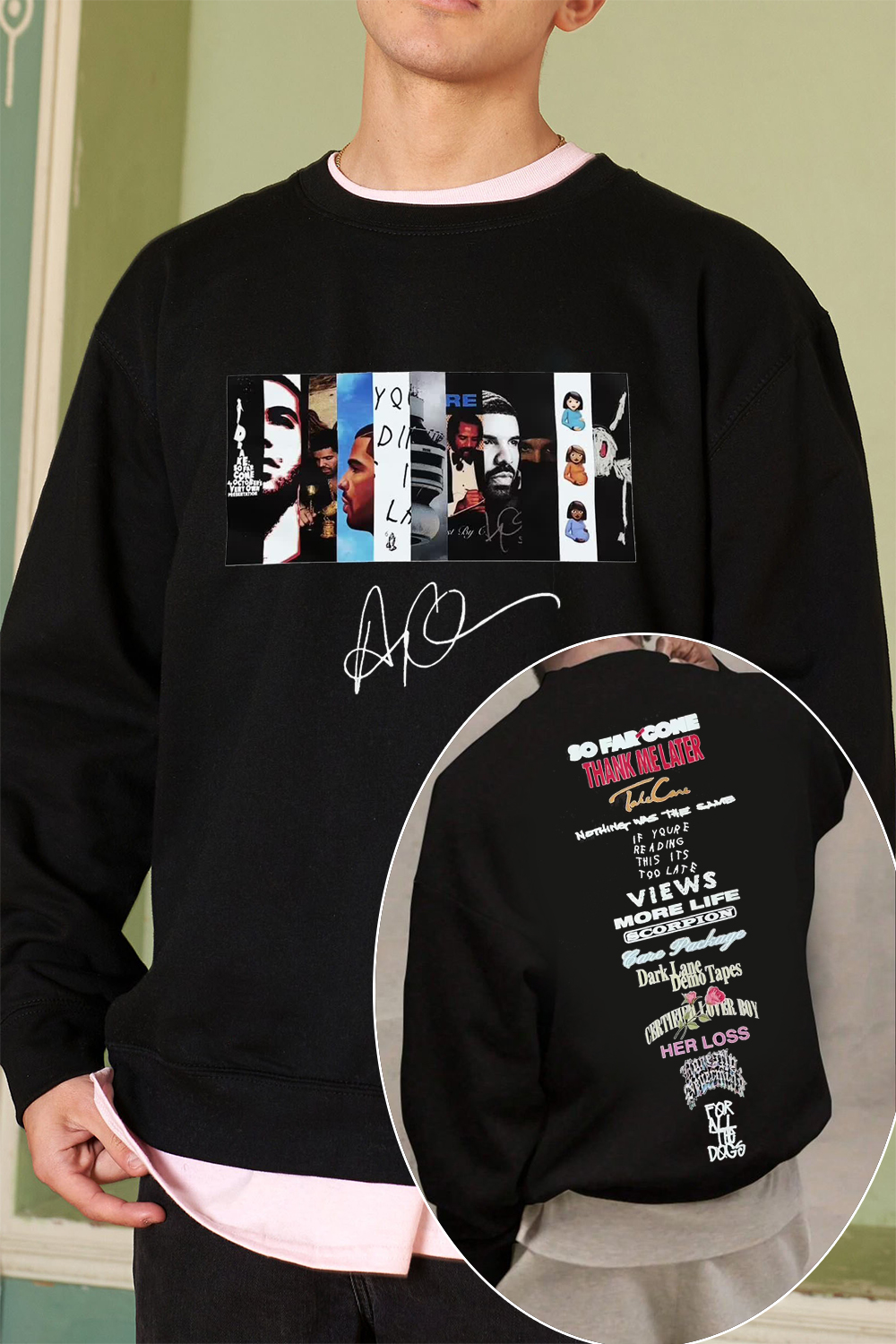 DRAKE crew neck long sleeve sweatshirt
