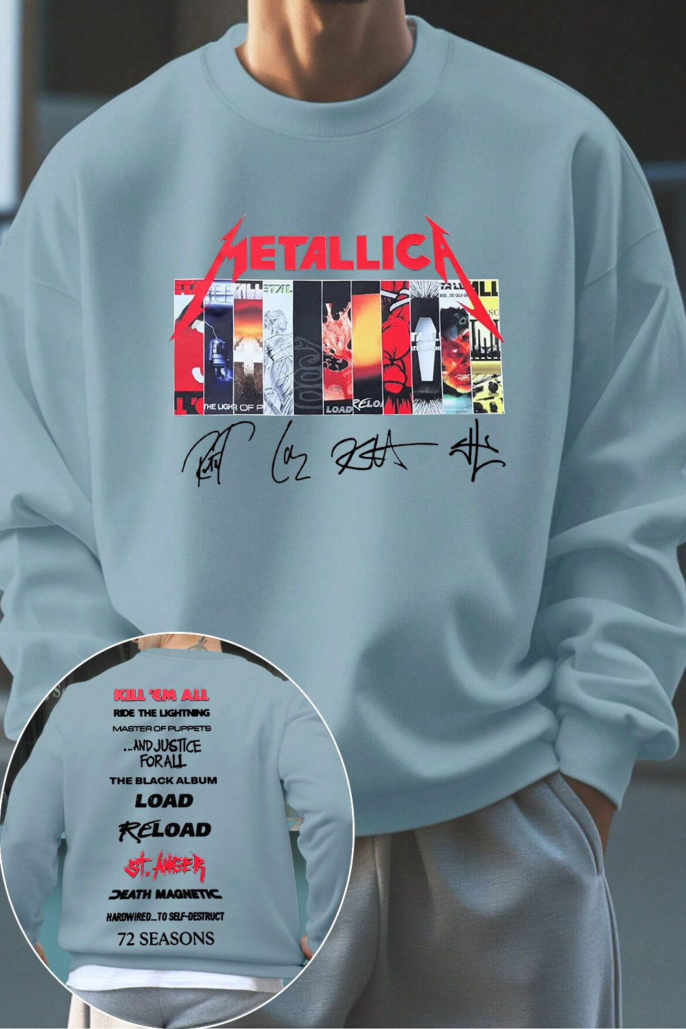 Metallica albums men sweatshirt