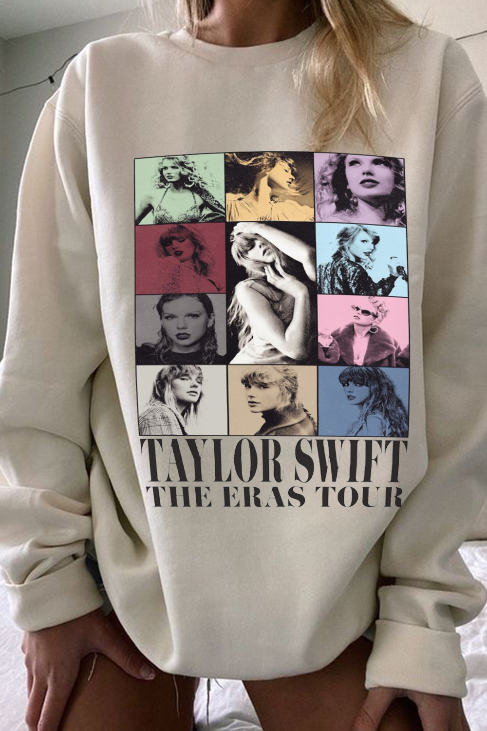 Taylor Poster Crew Neck Long Sleeve Sweatshirt