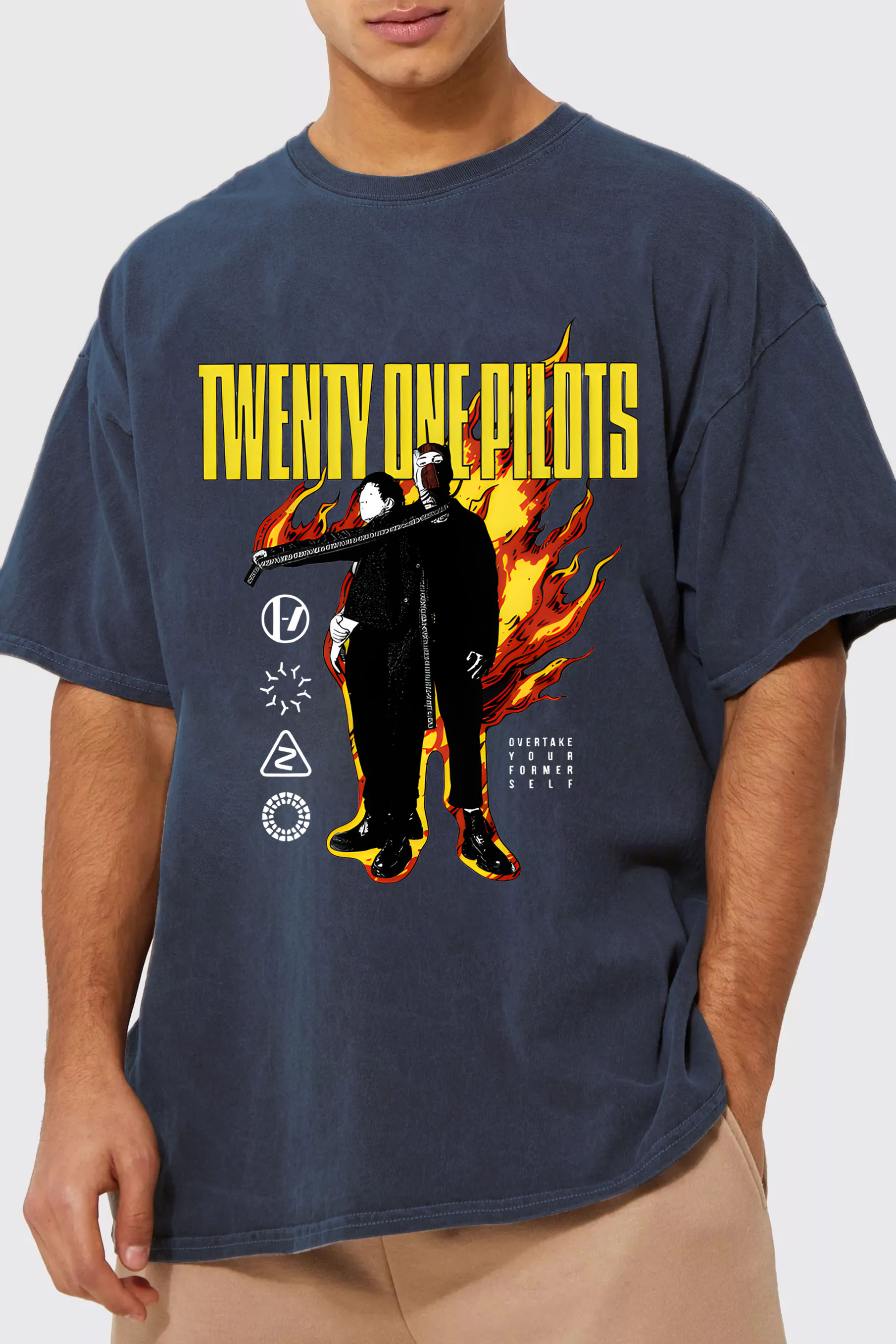 Twenty One Pilots On Fire Tshirt For Men