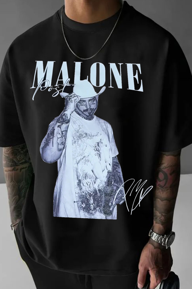postmalone printed round neck short sleeve t-shirt