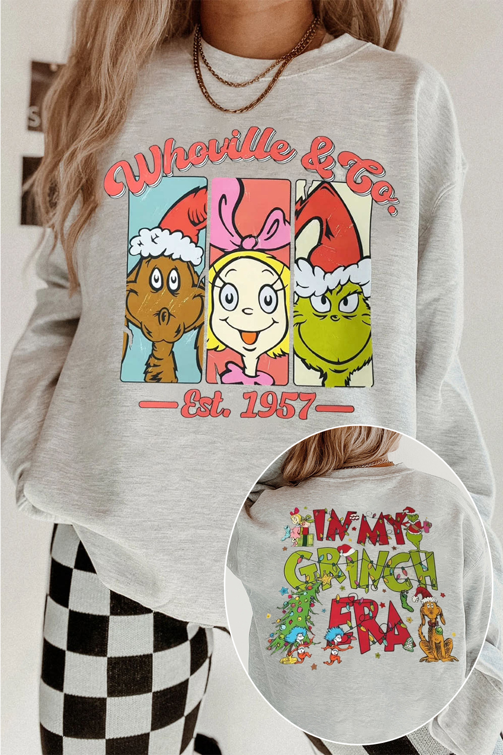Christmas Cartoon Casual Round Neck Sweatshirt
