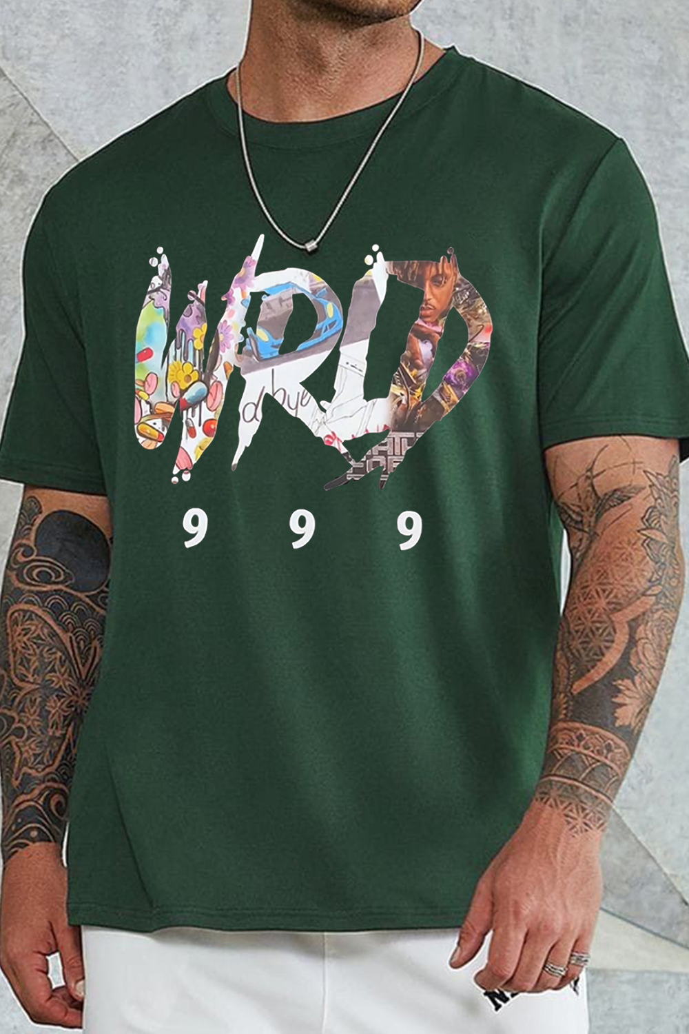 Juice Wrld letter men's T-shirt