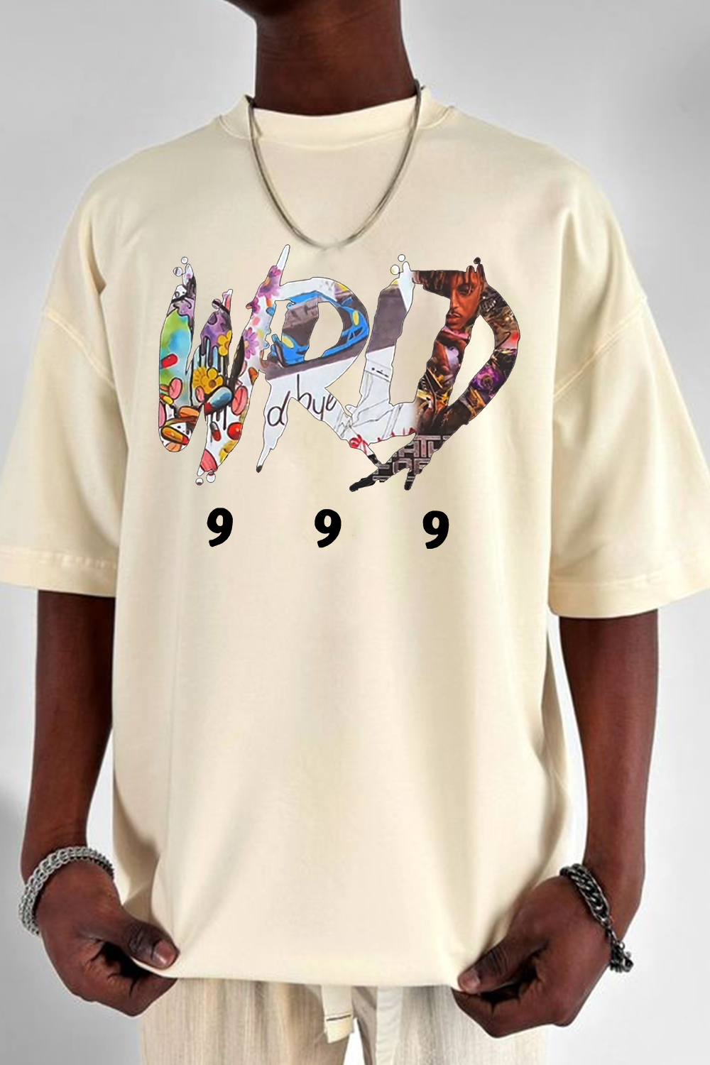 Juice Wrld letter men's T-shirt