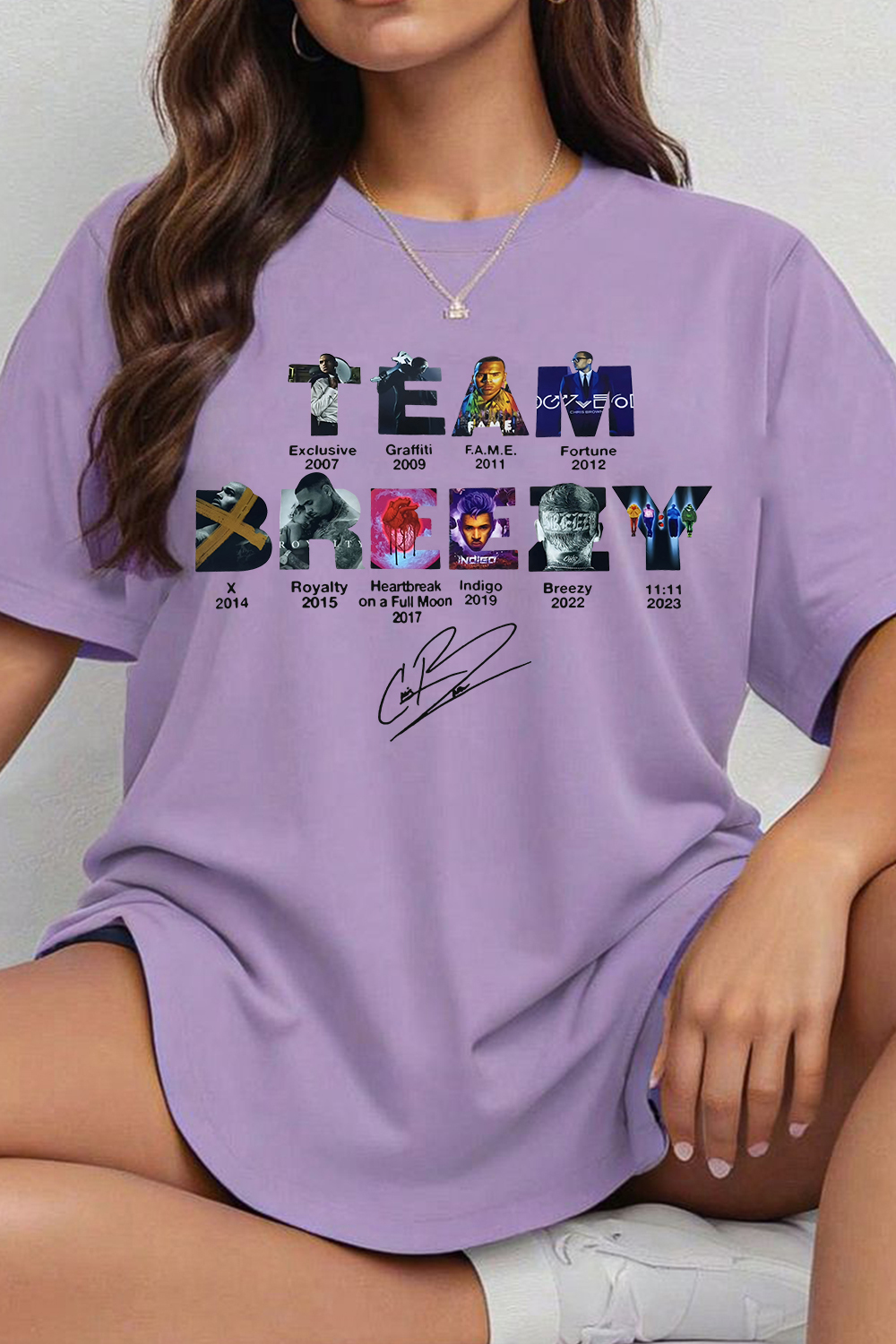 Team Breezy Chris Brown Album Tee For Women