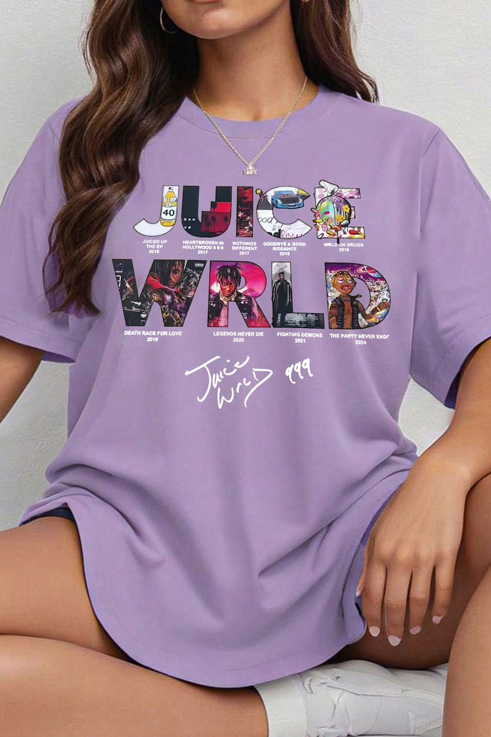 WRLD letter print ladies short-sleeved T-shirt