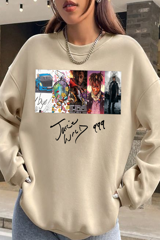 Juice WRLD personalized poster round neck women's sweatshirt