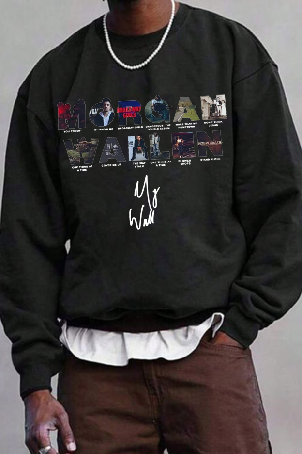 morganwallen cartoon long-sleeved men's sweatshirt
