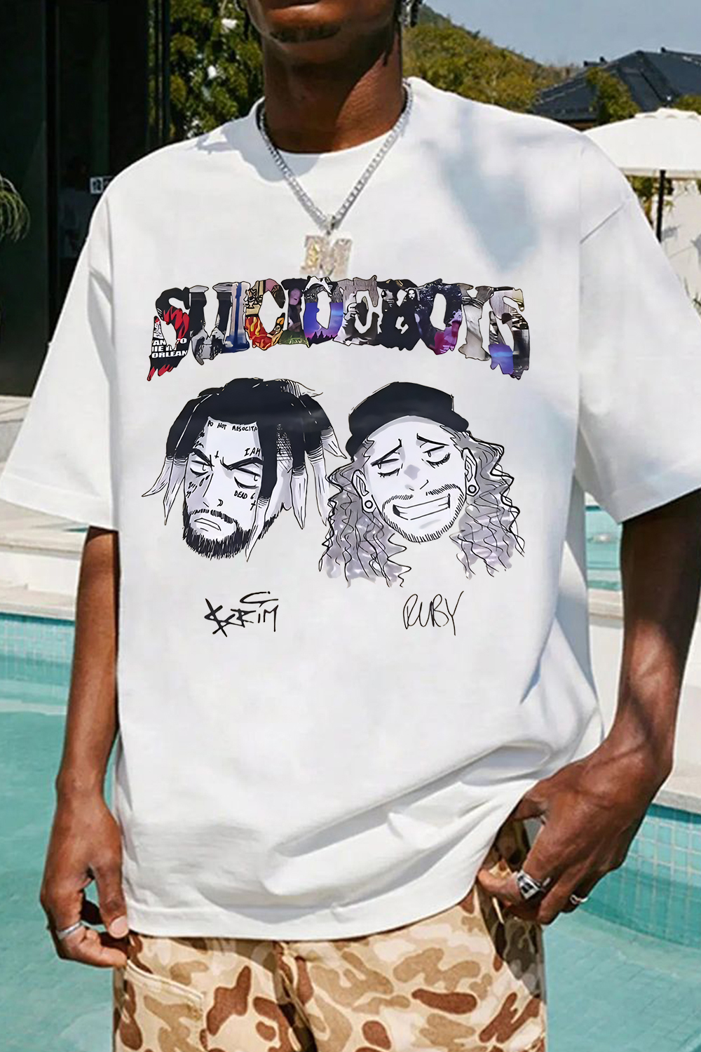 Suicideboys cartoon casual men's T-shirt