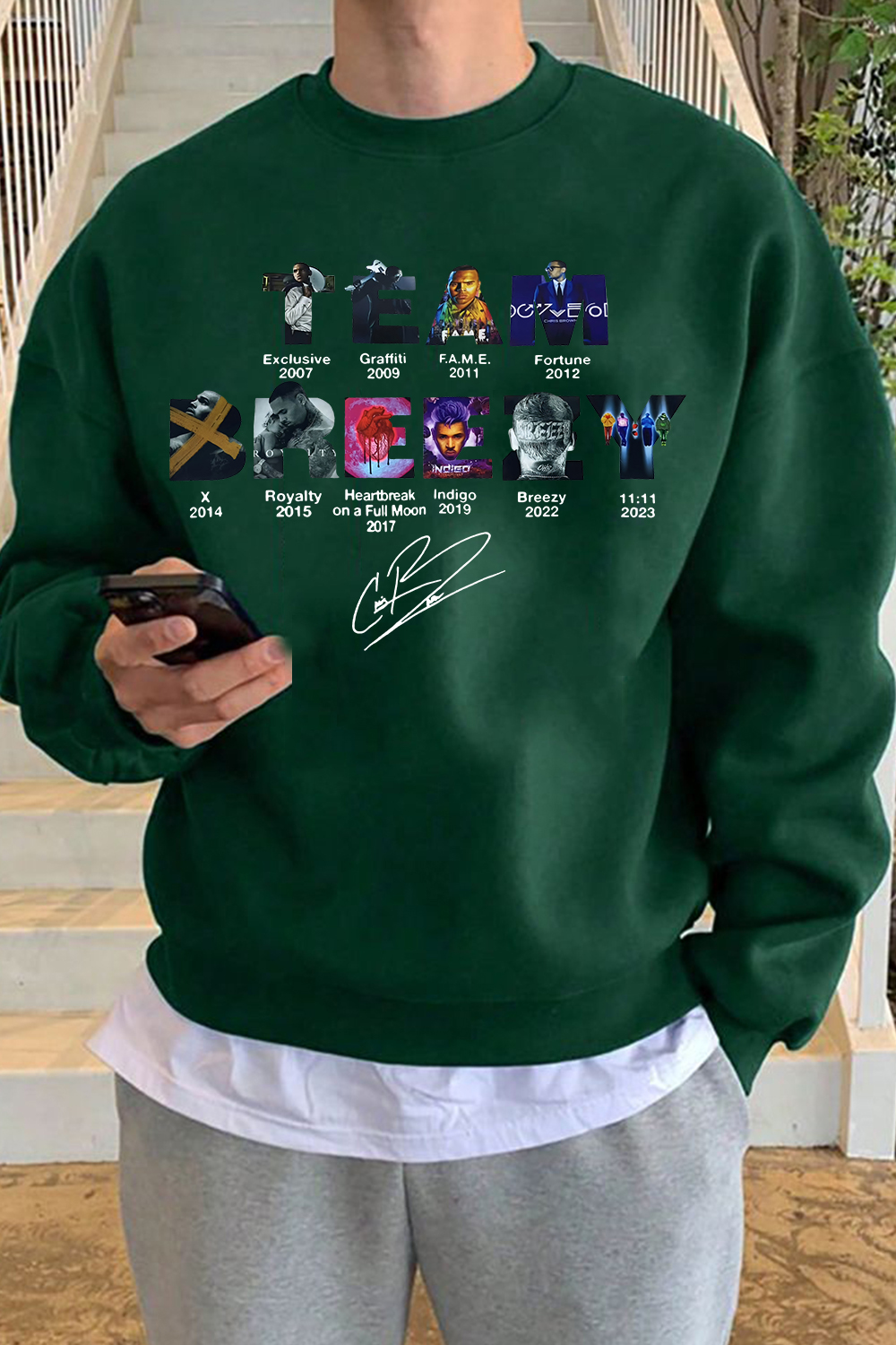 Team Breezy Chris Brown Album Sweatshirt For Men