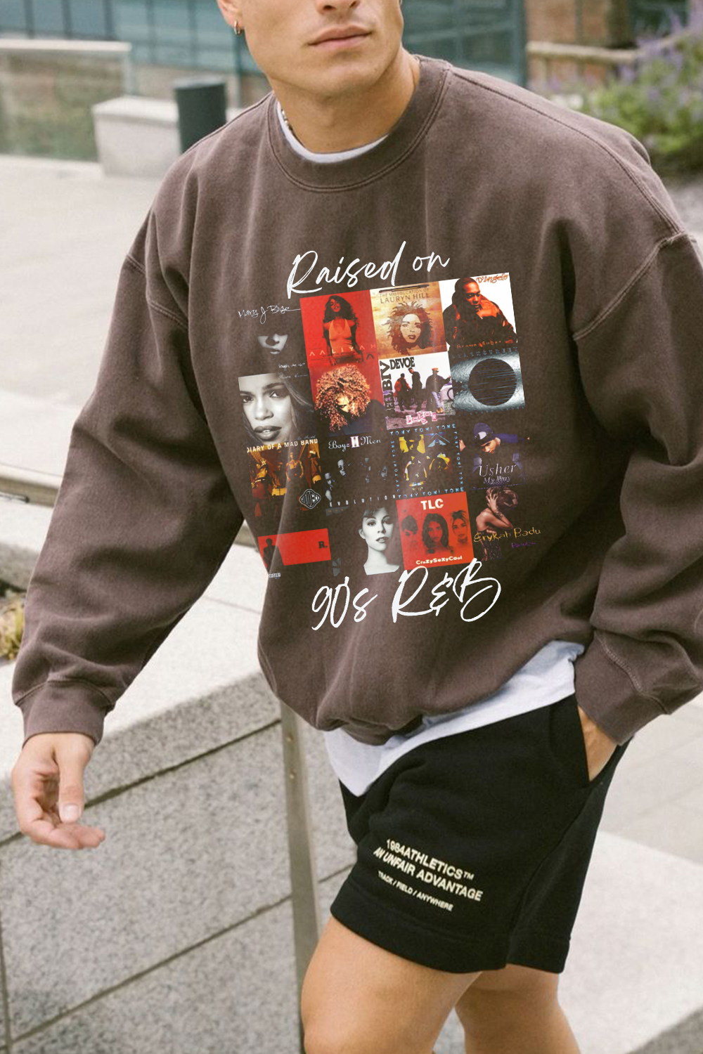 Raised on 90's R&B Album Cover Sweatshirt For Men