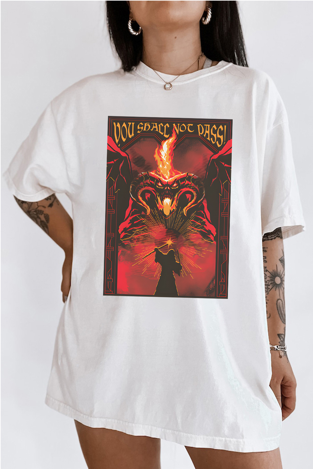 Fire and shadow clash LOTR Tee For Women