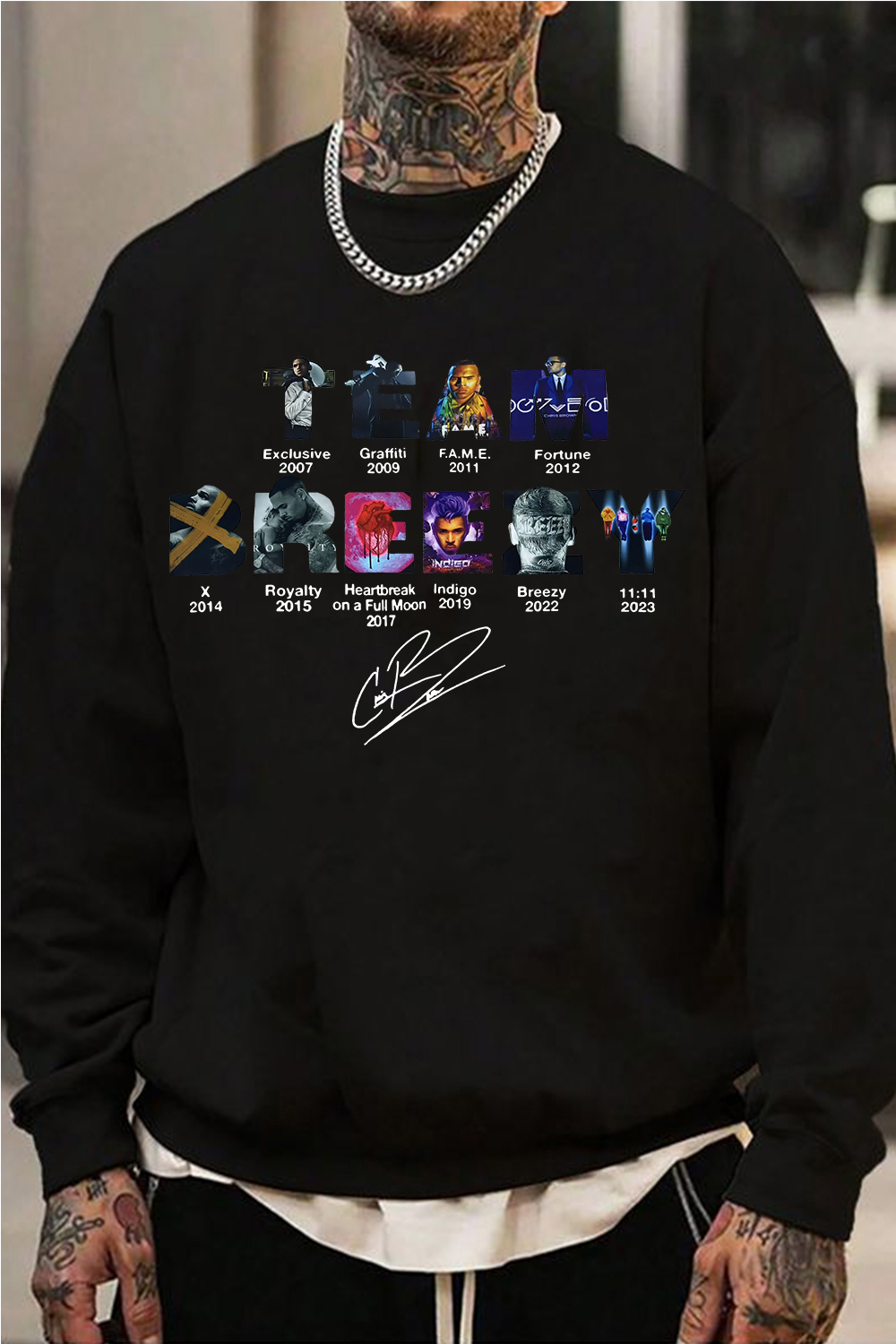 Team Breezy Chris Brown Album Sweatshirt For Men