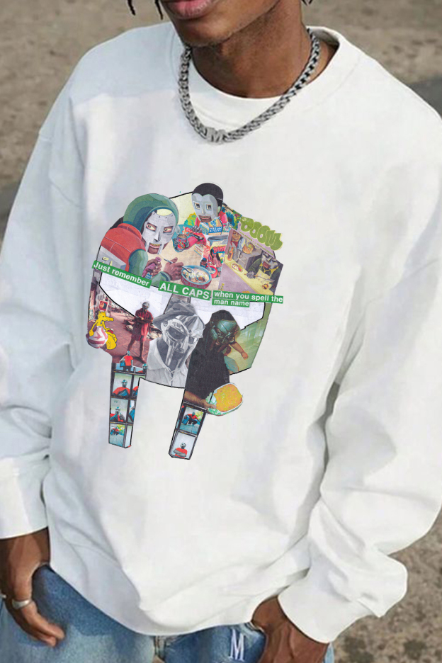 MF DOOM Collage Mask Print– Men sweatshirt