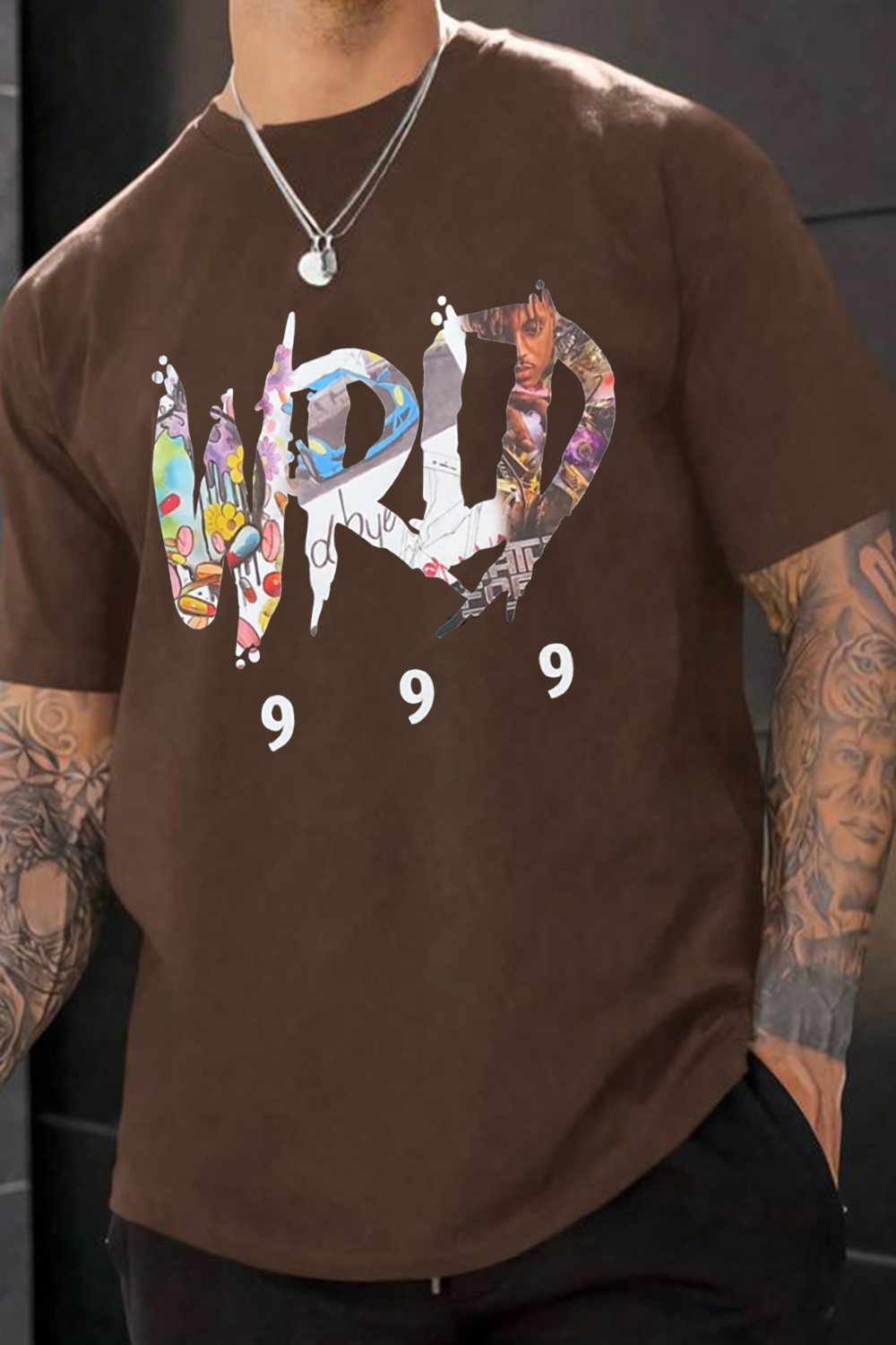 Juice Wrld letter men's T-shirt