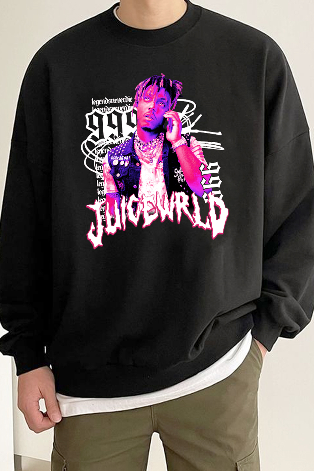 Juice WRLD Poster Men's Crew Neck Long Sleeve Sweatshirt