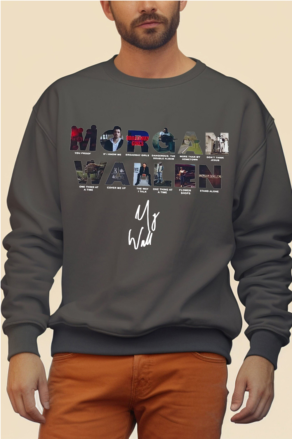 morganwallen cartoon long-sleeved men's sweatshirt