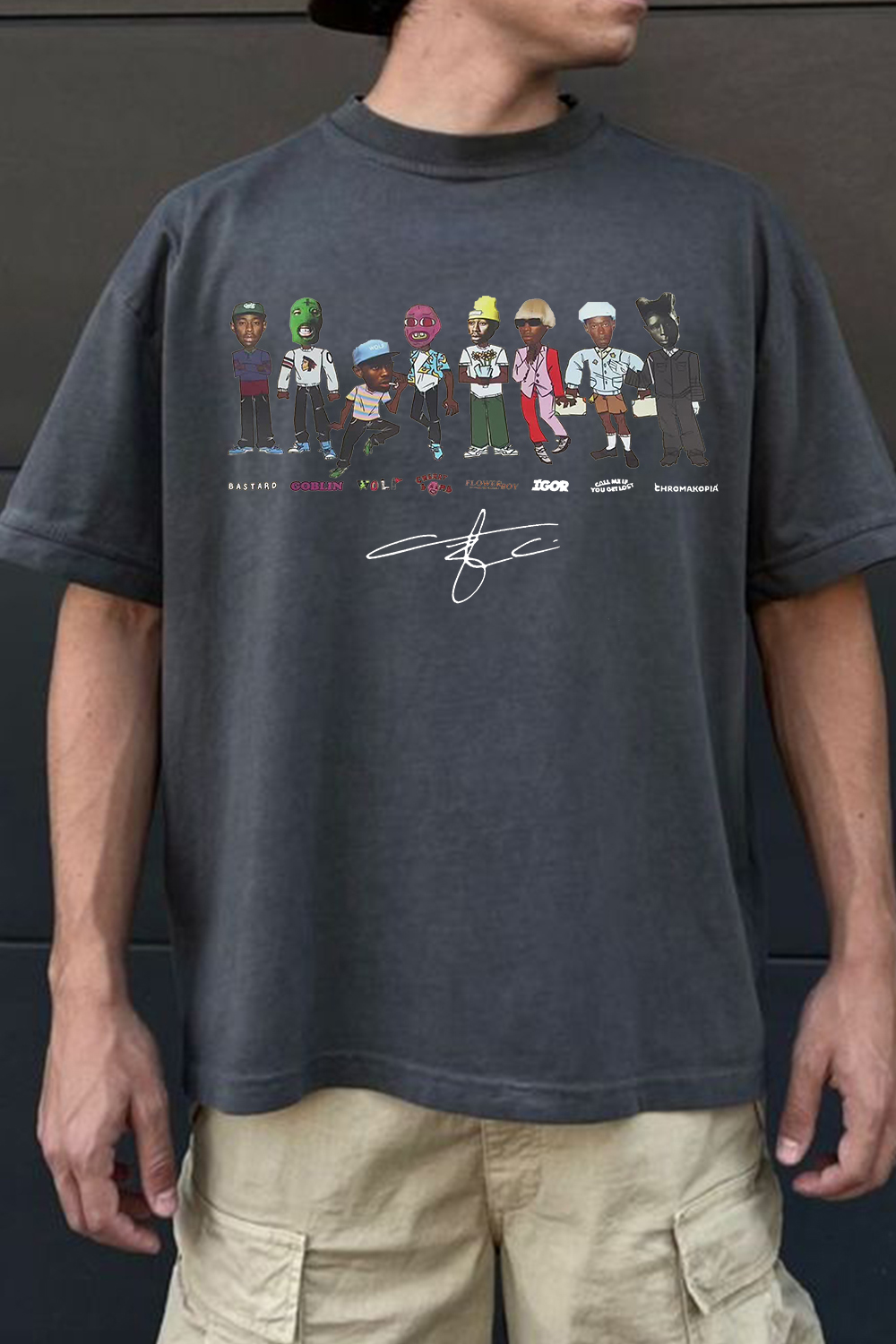 Tylerthecreator cartoon print men's t-shirt