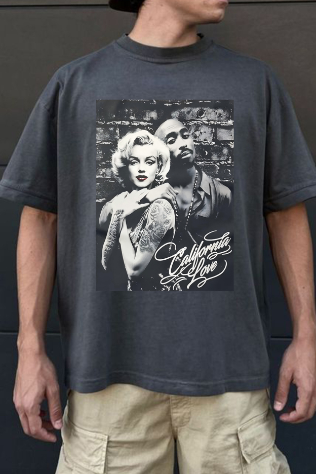 Marilyn Monroe and Tupac Shakur Graphic Tee For Men